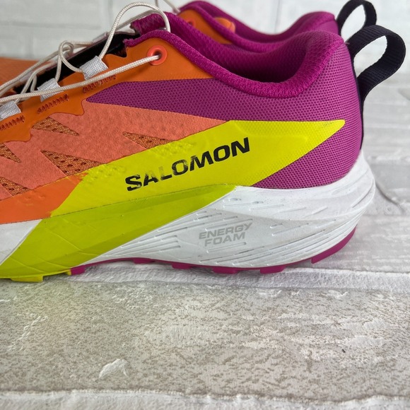 Salomon Sense Ride 5 Women's 7 Trail Running Shoes Orange Pink Birds of Paradise - Picture 7 of 13